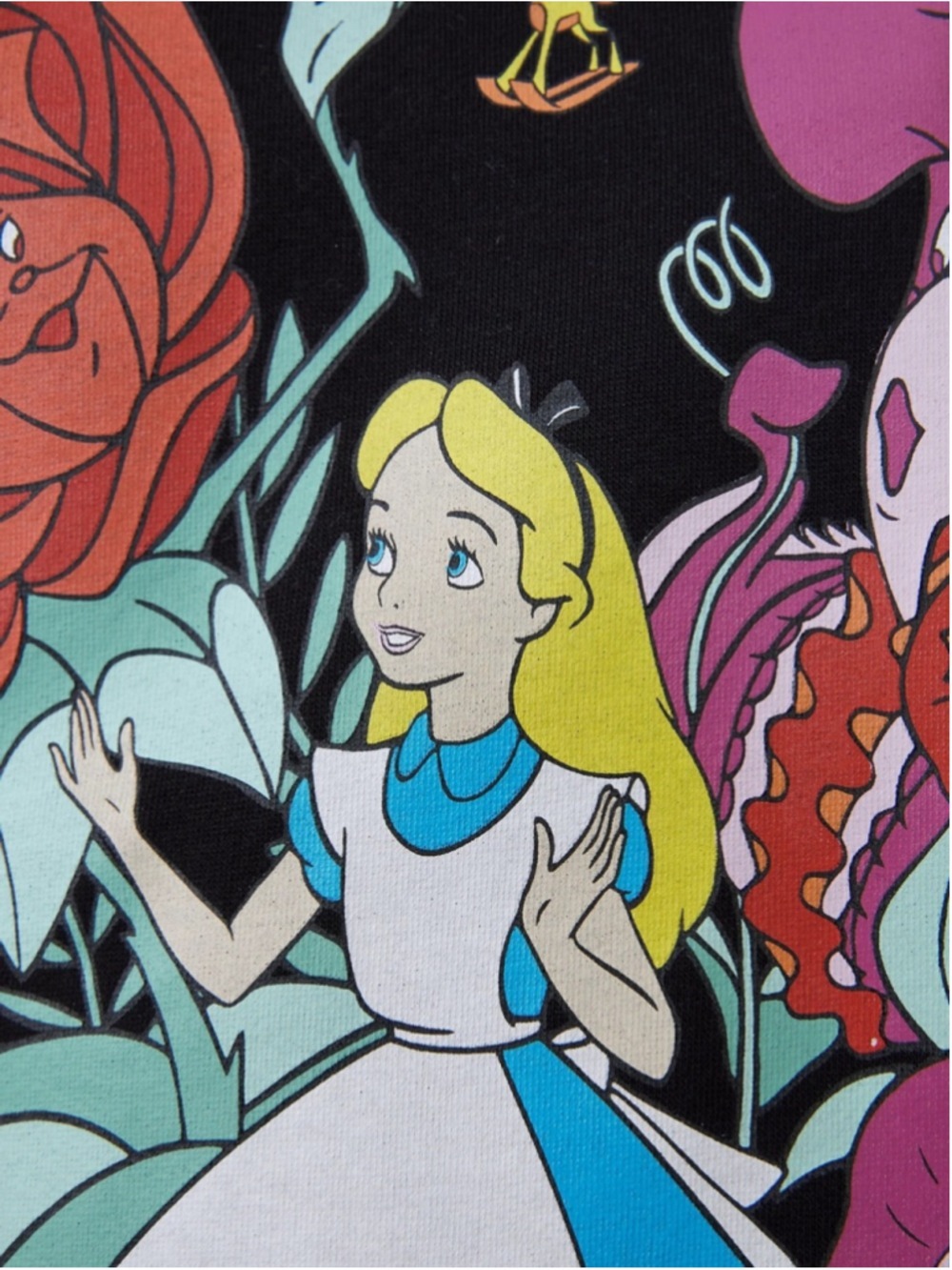 Zara x Disney Alice in Wonderland Talking Flowers Graphic Sweatshirt Size L - Picture 4 of 12